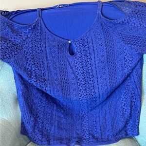 INC Blue Off Shoulder Top 3x
